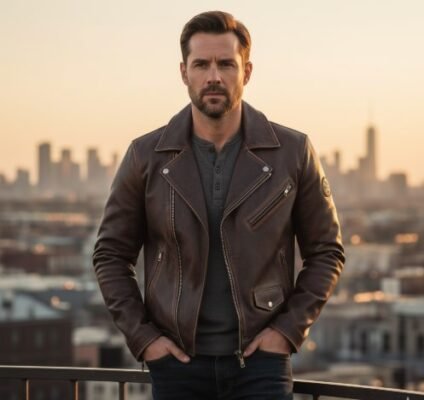 Men’s Real Cow Leather Jacket – Timeless & Stylish
